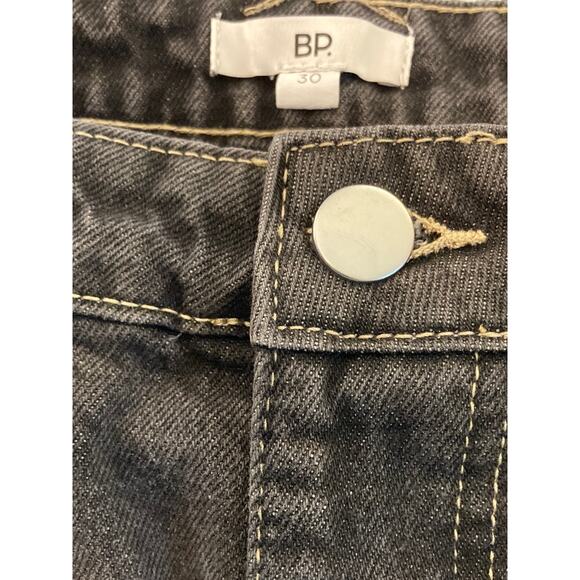 BP Ripped Knee Raw Hem Distressed Zip Fly Denim Jeans Sz 30 in Vintage Black NWT - Picture 3 of 7